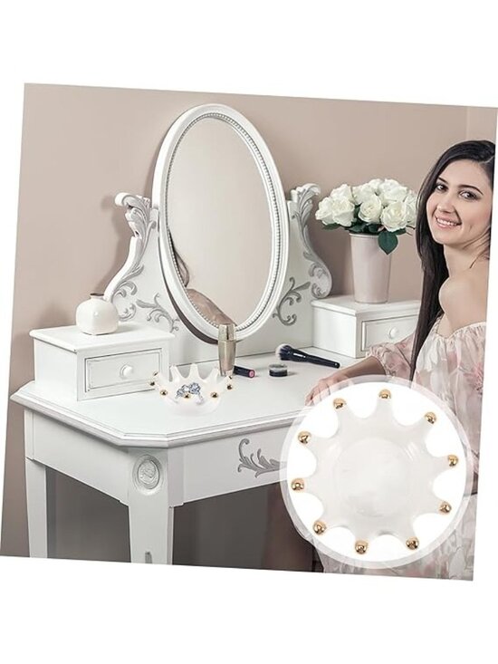 Unbranded Jewelry - Ceramic Crown Ring Holder Jewelry Stand Trinket Tray White-gold